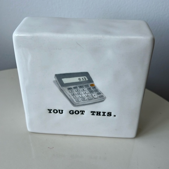 Rae Dunn You Got This Ceramic With Calculator Design - Picture 1 of 3